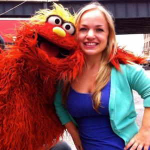 Teale Sperling and Murray Monster in Sesame Street