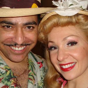 Danny Bolero and Christina Morrell backstage during City of Angels at The Goodspeed