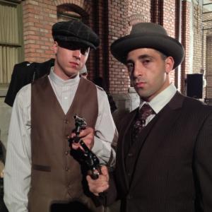 Devon Coull and John Cannizzaro on set of TNTs Mob City