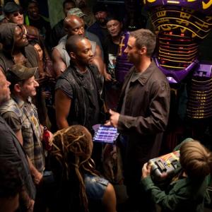 Joey Harlow in Crash Palace scene in Dreamworks Real Steel with Hugh Jackman  Anthony Mackie