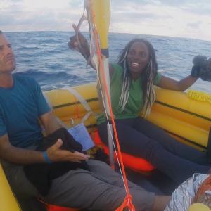 Janeshia AdamsGinyard and her partner on The Raft the new reality social experiment on National Geographic Channel