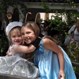 Rosanna and Caitlin Easter Hunting at the BHPC Rosannas costume designed dress by Oxana Foss