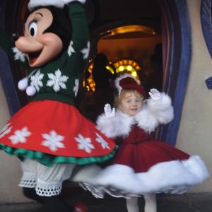 Christmas Dance with Minnie Mouse at Disney Land Costume customdesigned and custommade by Oxana Foss