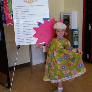 Fall 2014 Hometown Fair Rosannas ready to walk the Runway in a dress she made for her Christmas Dress for Causes Collection