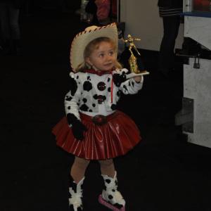 March 12,2011. 2 years and 9 months old Rosanna won 1st Ice Skating Trophy. Costume custom-designed and custom-madeby Oxana Foss