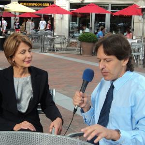 Interviewing Democratic candidate for Governor of NJ Barbara Buono Hinds Plaza Princeton , NJ August 2013
