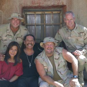 Bill Engvall Marisol Nichols Danny Trejo Larry The Cable Guy Matt Riedy on the set of Delta Farce