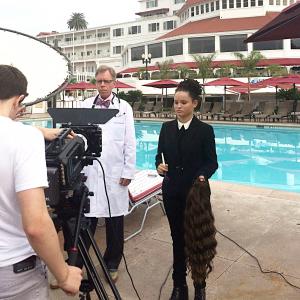 On set at Hotel Del Coronado while filming DayDream Hotel