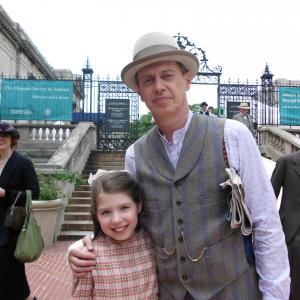 Booch OConnell with Steve Buscemi on the set of Boardwalk Empire