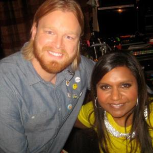 On set with Mindy on The Mindy Project! She called me Thor in a take and it made it to air 