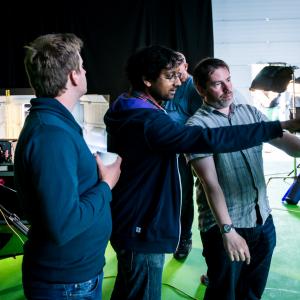 HaZ the director (centred) on set shooting Origin Unknown with 2nd unit crew