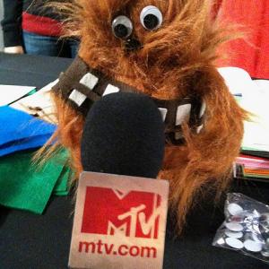 Bonnie Burton puppeteering as Chewbacca puppet at MTV