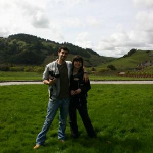 Bonnie Burton with Andrew Gallery on the set of the movie Fanboys at Skywalker Ranch