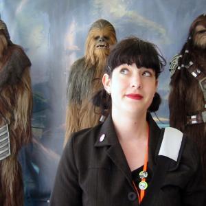 Bonnie Burton with original Wookiee costumes from 