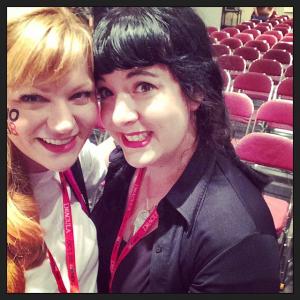 Jenna Busch and Bonnie Burton at End Bullying panel at New York Comic-Con.