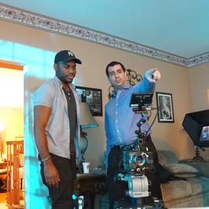 Usher Morgan with Louis Obioha on the set of Pickings