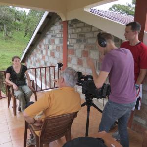 Filming on location in Kenya in 2013.