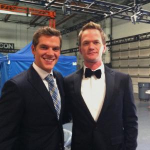Preston Jones and Neil Patrick Harris on set of the Video Game Awards sketch comedy video shoot