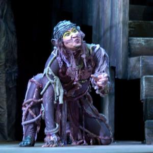 Patrick KwokChoon as Gollum in The Hobbit at The Grand Theatre in London
