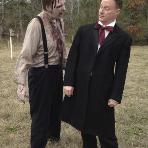 On the set of 'Abraham Lincoln' vs Zombies.