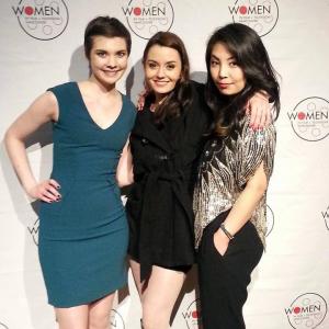 Natalie Grace, Kat de Lieva, and Mayumi Yoshida at the Vancouver Evangeline premiere (VIWIFF)