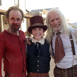 Pictured L to R Luce Rains Max Manzanares  Ed Harris on set of Sweetwater 2012