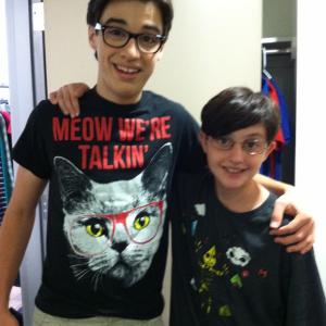 Gianni on the set of Liv and Maddie with Joey Bragg Gianni played Young Joey