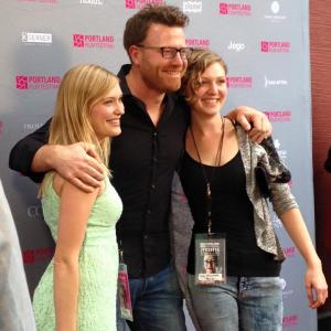 Birds of Neptune stars Britt Harris and Molly Elizabeth Parker with Love is Now director Jim Lounsbury at Portland Film Festival