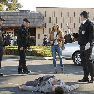 Still of Mark Harmon, Sean Murray, Michael Weatherly and Emily Wickersham in NCIS: Naval Criminal Investigative Service (2003)