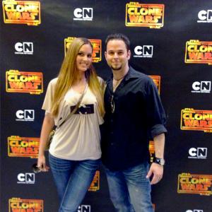 Michael  Stacey Bender at the Star Wars The Clone Wars 100th Episode Party