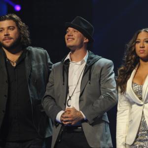 Still of Josh Krajcik Chris Rene and Melanie Amaro in The X Factor 2011