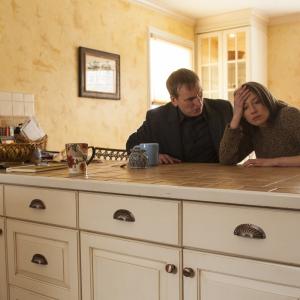 Still of Christopher Eccleston and Carrie Coon in The Leftovers (2014)