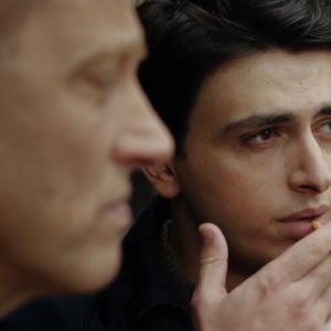 Still of Samuel Fröler and Igor Skvarica in The Prosecutor the Defender the Father and His Son (2014)