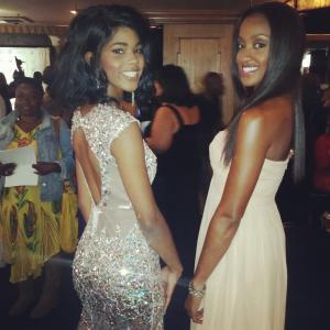 Alicia Monet Caldwell and co star Afia Odi. At the 2014 nollywood African Oscars. Before the award ceremony, Alicia Monet caldwell stands to the right