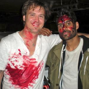 Gettin bloody with Sam Thakur on the set of OUT OF PLACE Studio City CA 2011