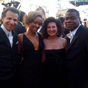 Richard Warren Rappaport, Hello Hollywood's Rene' Katz, Tracy Morgan and guest on the Red Carpet at the 2011 Primetime Emmy Awards, Los Angeles