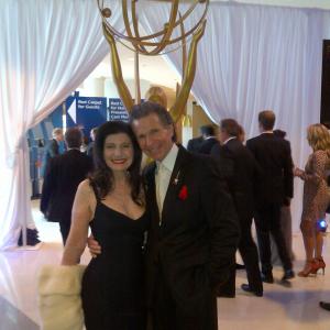 Richard Warren Rappaport with Hello Hollywood's Rene' Katz at the 2014 Primetime Emmy Awards Pre-Telecast Red Carpet Reception, Nokia Theater, LA Live, Los Angeles.