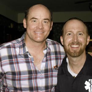 Daryl Ray Carliles with David Koechner on the set of The Parker Tribe