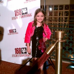 Mykayla on the red carpet at the 168 film festival where she was nominated for best supporting actress