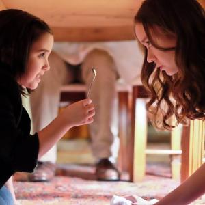 Still of Madeleine Arthur and Audrey Smallman in The Wolf Who Came to Dinner (2015)
