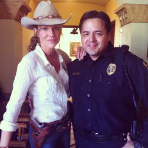 On Set of KILLER WOMEN with Tricia Helfer  March 2013  Austin TX