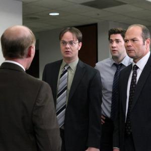 Still of Chris Bauer, Rainn Wilson and John Krasinski in The Office (2005)