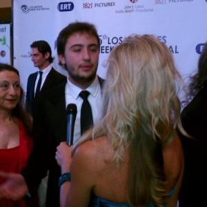 Petros Antoniadis with Maria Vlachaki at the closing night of the 5th Los Angeles Greek Film Festival for the presentation of the Short Film ALTER