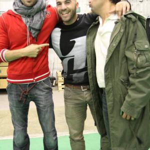 Yasha Malekzad with Enrique Iglesias & Manager on set of 'Tonight.'