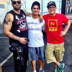 Producer Alec Eskander with crew members Sean 