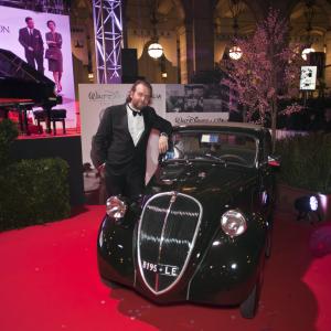 Marco Spagnoli with legendary FIAT Topolino Mickey Mouse built to honor Walt Disneys character on Saving MrBanks Red Carpet