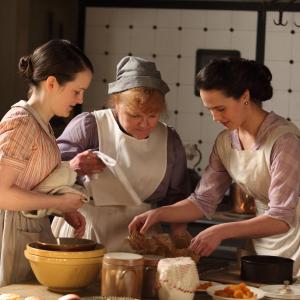Still of Lesley Nicol Sophie McShera and Jessica Brown Findlay in Downton Abbey 2010