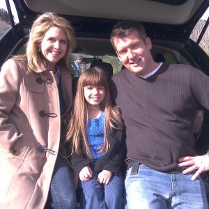 On the set with my mom for the movie Lily: More Than Puppy Love, Elena Schuber and dad for the movie Kevin Ging.