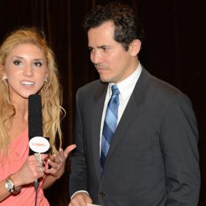 Krystin interviewing John Leguizamo at the 56th Annual Drama Desk Awards in New York City