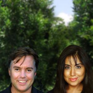 Shaun Cassidy and Namrata Singh Gujral on the set of The Agency